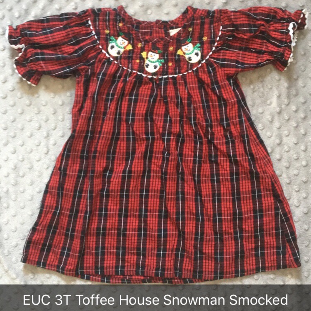 Smocked Snowman Dress